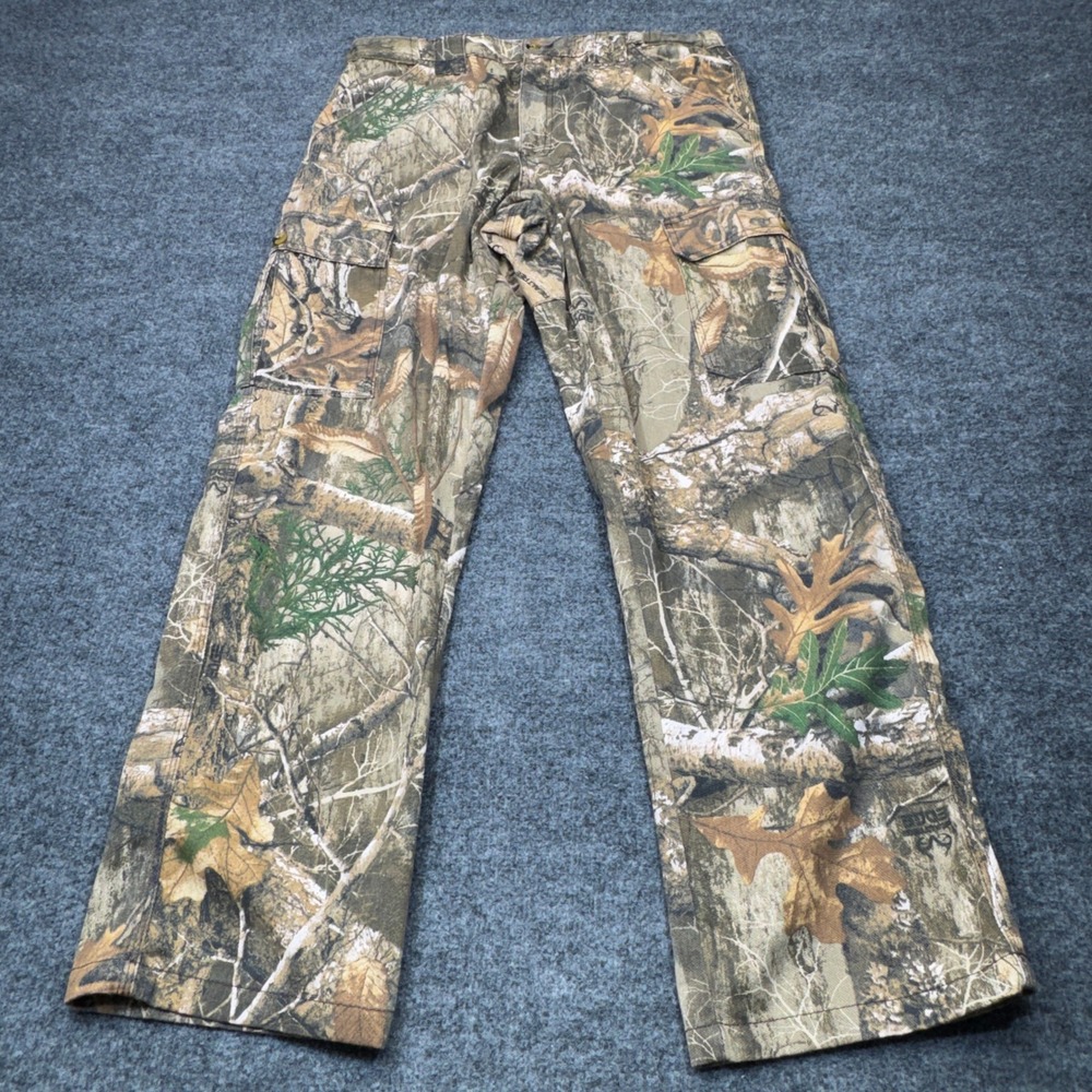 Kings Camo Cargo Pants Mens 34x32 M Green Realtree Edge Hunting Utility Flex